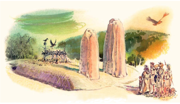 Artists impression of how Mottistone Longstone may have looked